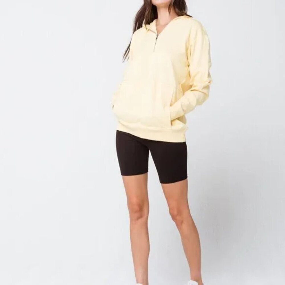 Ivy & Main Yellow 1/2 Zip Hoodie Women's Sz M